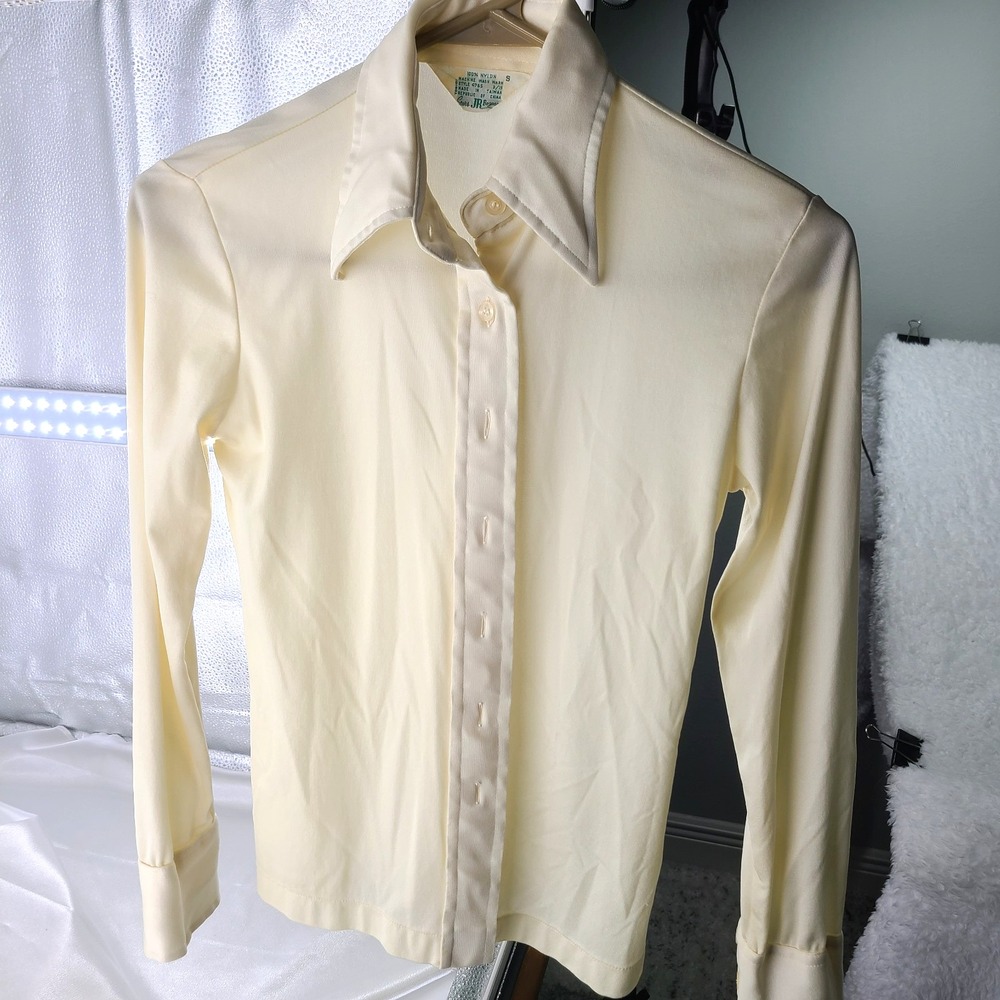 Vintage Lot 2 Sheer Blouses Womens Small Button Front Floral Sears JR Bazaar
